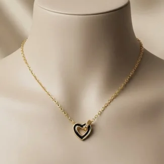 Enamel Heart Gold Necklace
