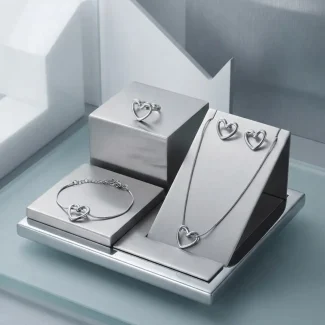 Complete Silver Heart Jewelry Collection Set