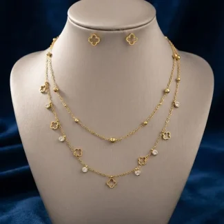 Double Layer Clover Gold Set