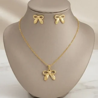 Bow Gold Jewelry Set