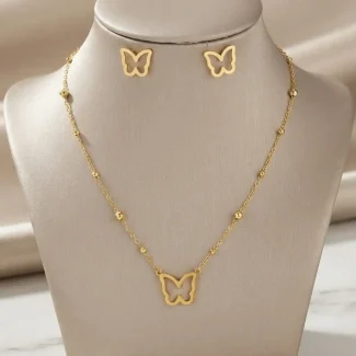 Butterfly Gold Jewelry Set